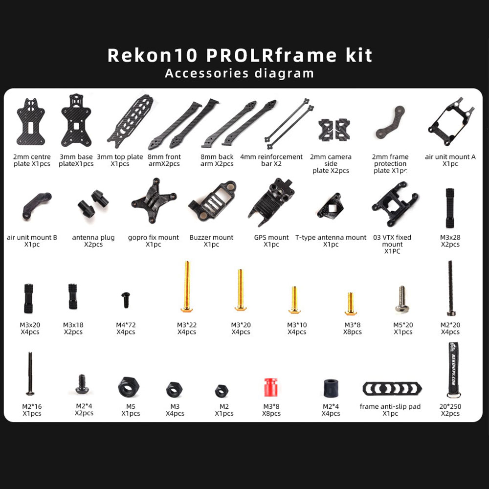 HGLRC-Rekon10-PRO-455mm-Radstand-3K-Carbon-Fiber-10-Zoll-Rahmenkit-fuumlr-RC-FPV-Racing-Drohne-1986561-3